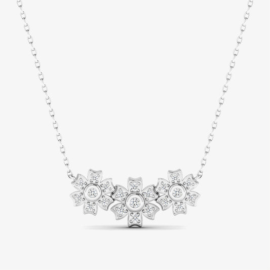 14K Trio Diamond Flower