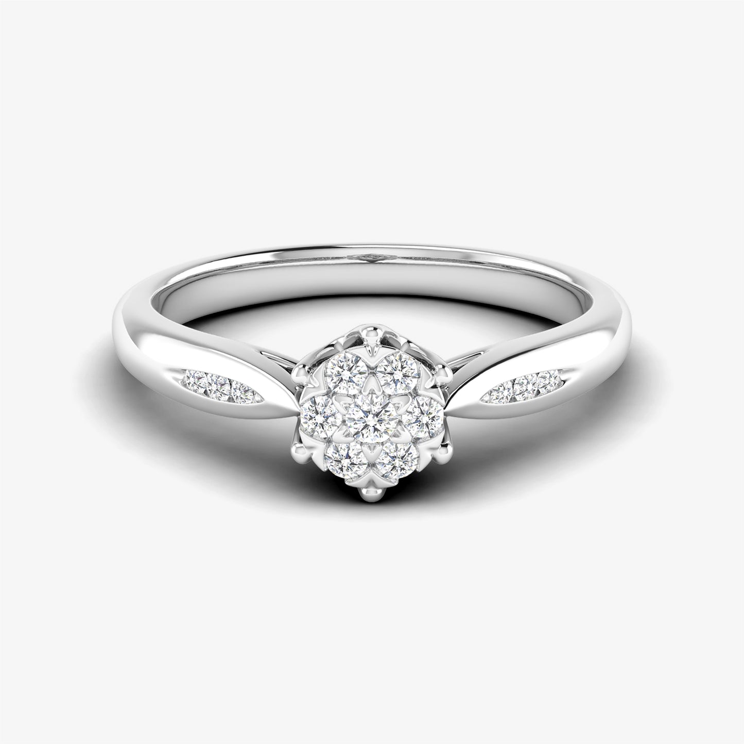 14K Cluster Wedding Ring