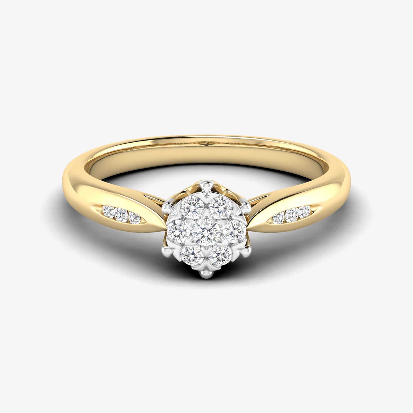 14K Cluster Wedding Ring