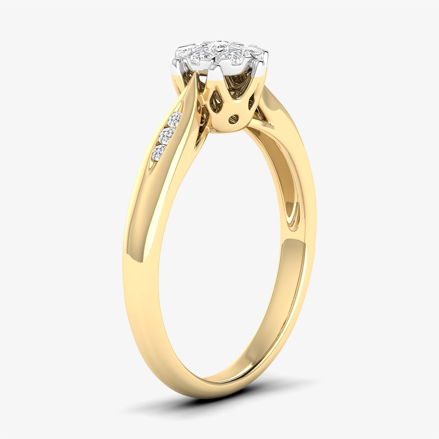 14K Cluster Wedding Ring