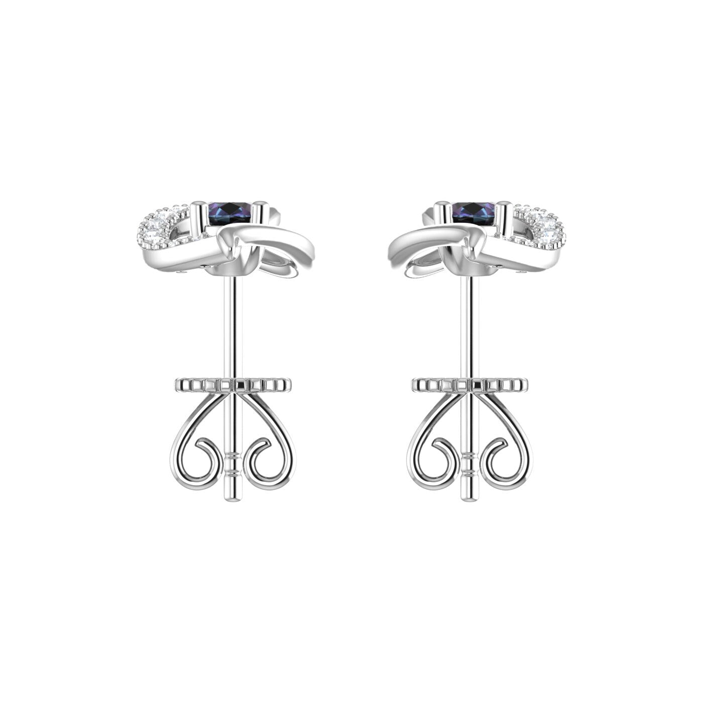 14K Synthetic Alexandrite Drop Earrings