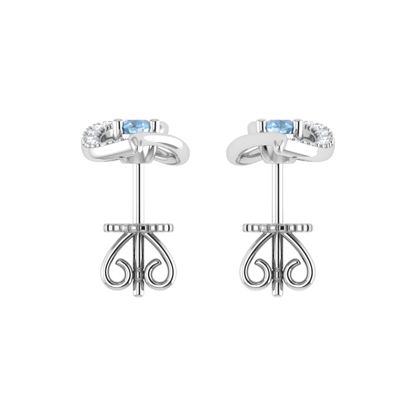 14K Synthetic Aquamarine 14K Gold Drop Earrings