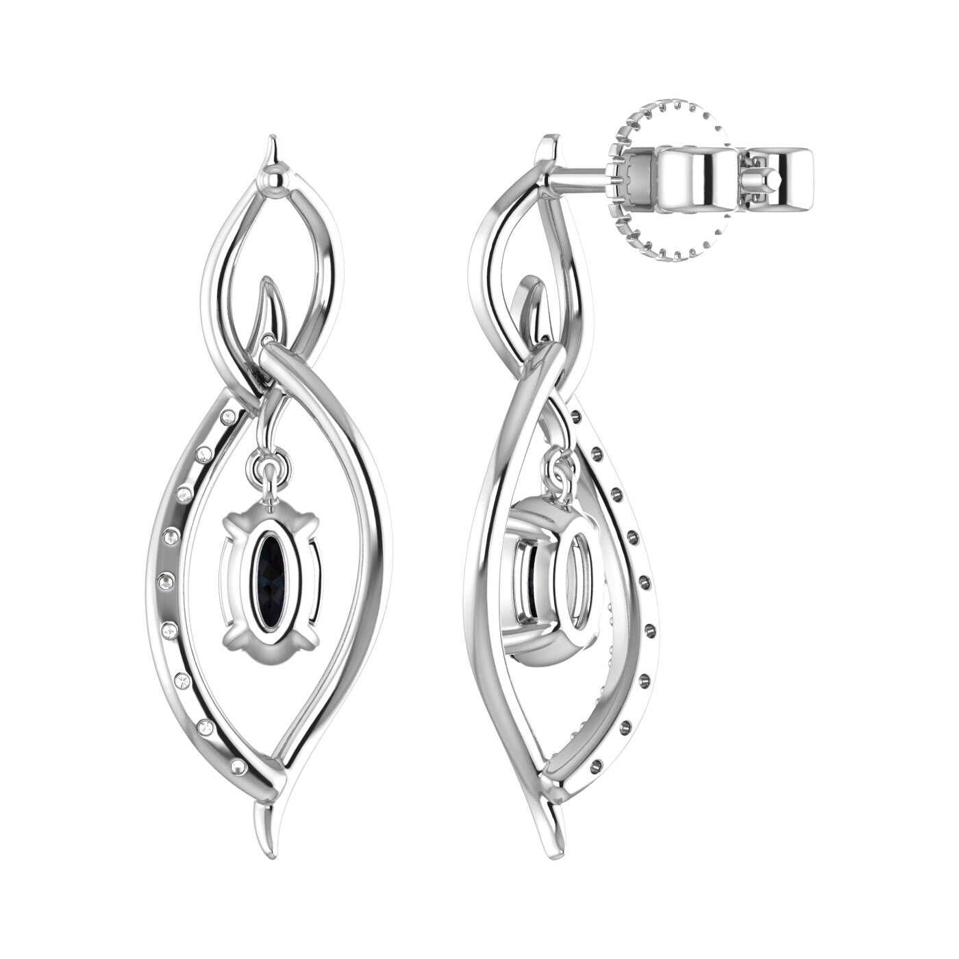 14K Synthetic Alexandrite Drop Earrings