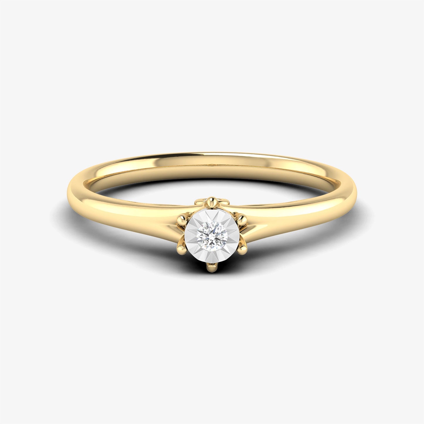 14K Three Diamond Gold Ring