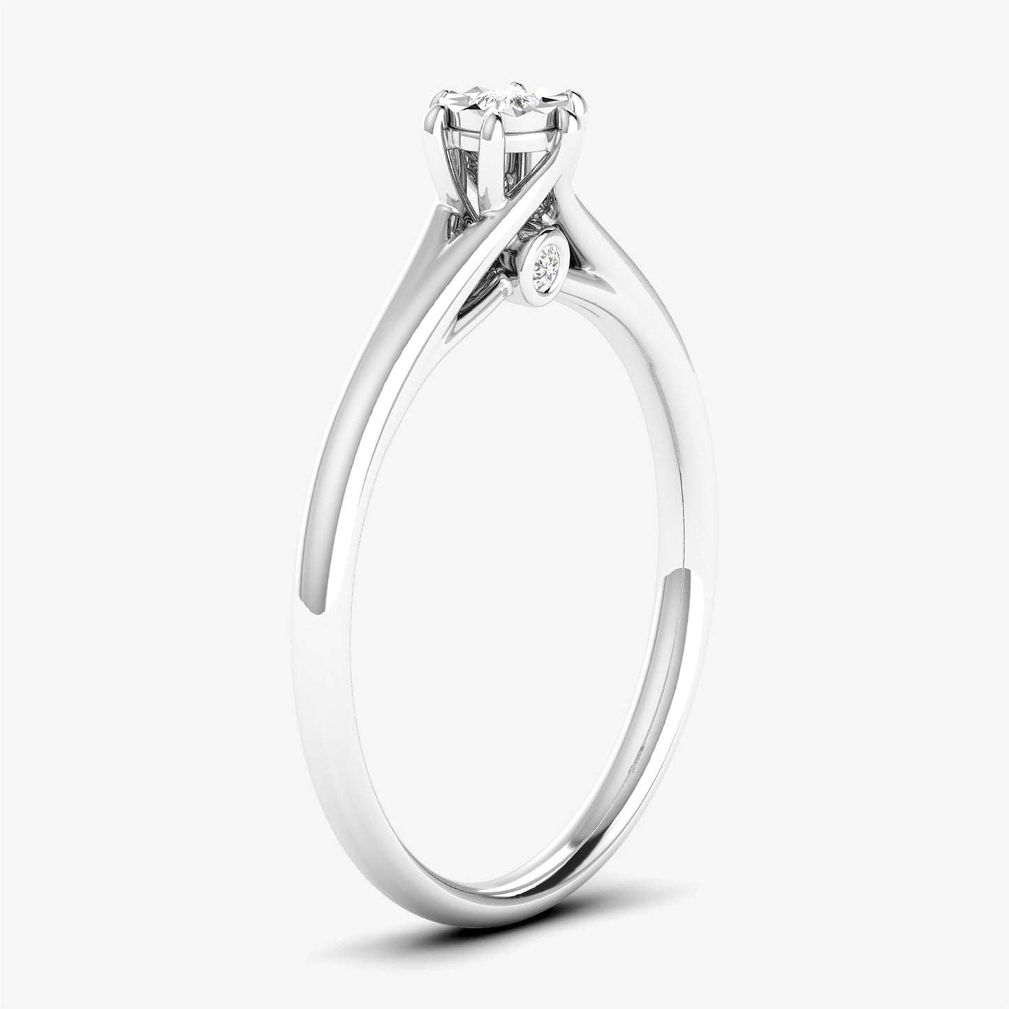 14K Three Diamond Gold Ring