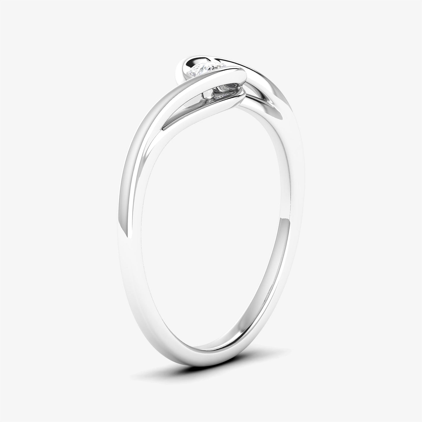 14K Dainty Twist Solitaire Minimalist Ring