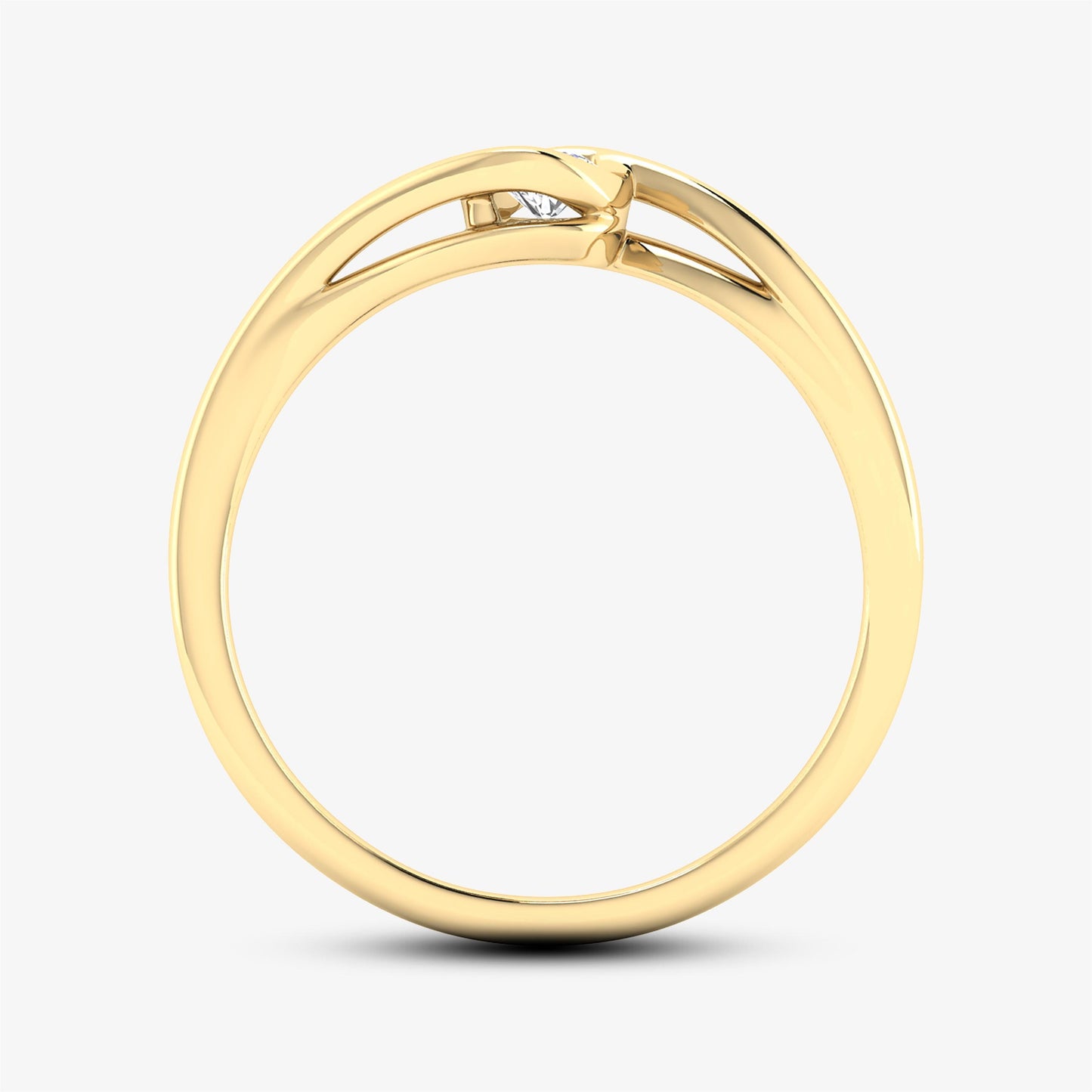14K Dainty Twist Solitaire Minimalist Ring