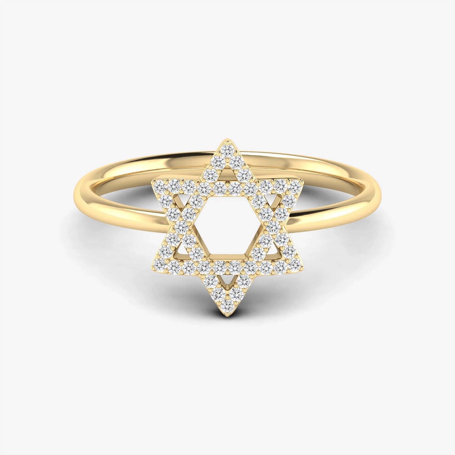 14K Star of David Diamond Ring