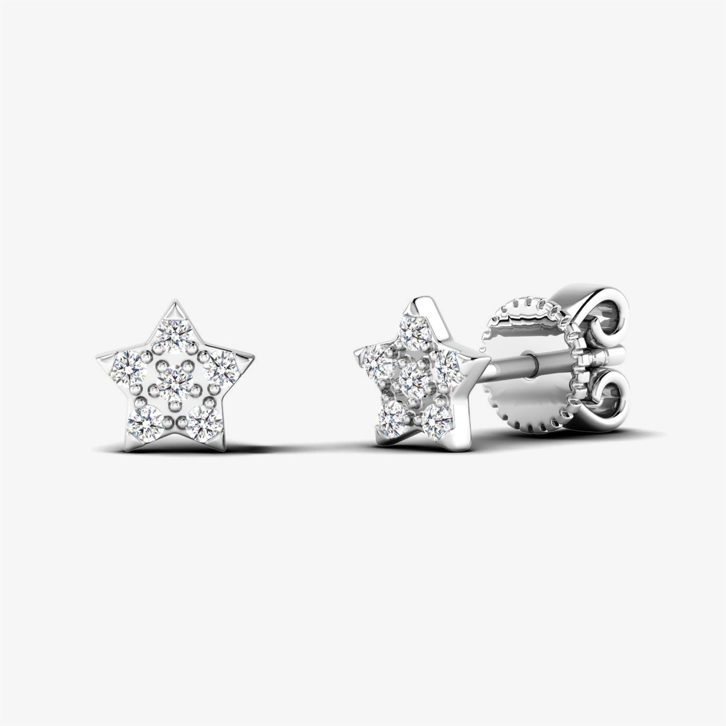 14K Diamond Star Stud
