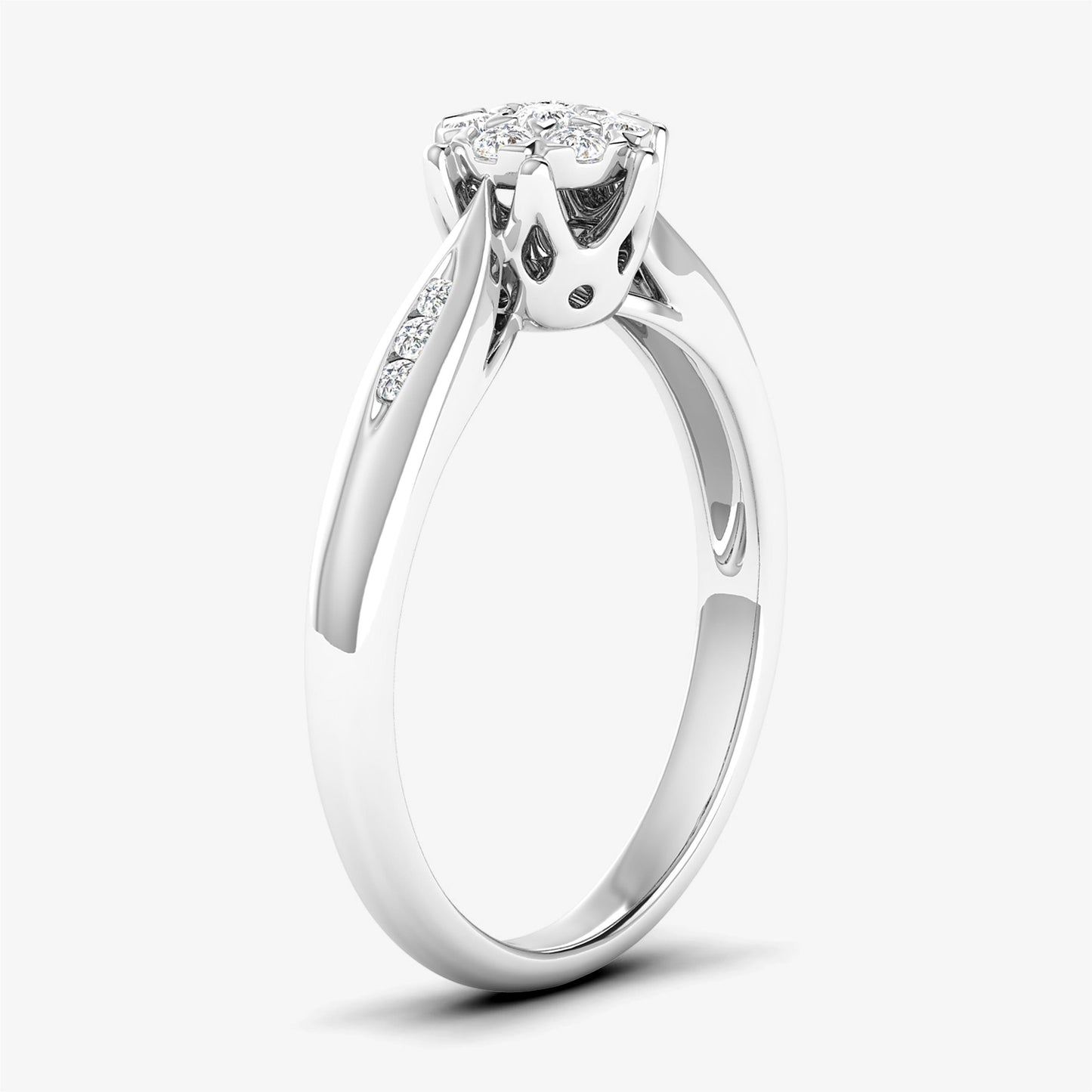 14K Cluster Wedding Ring