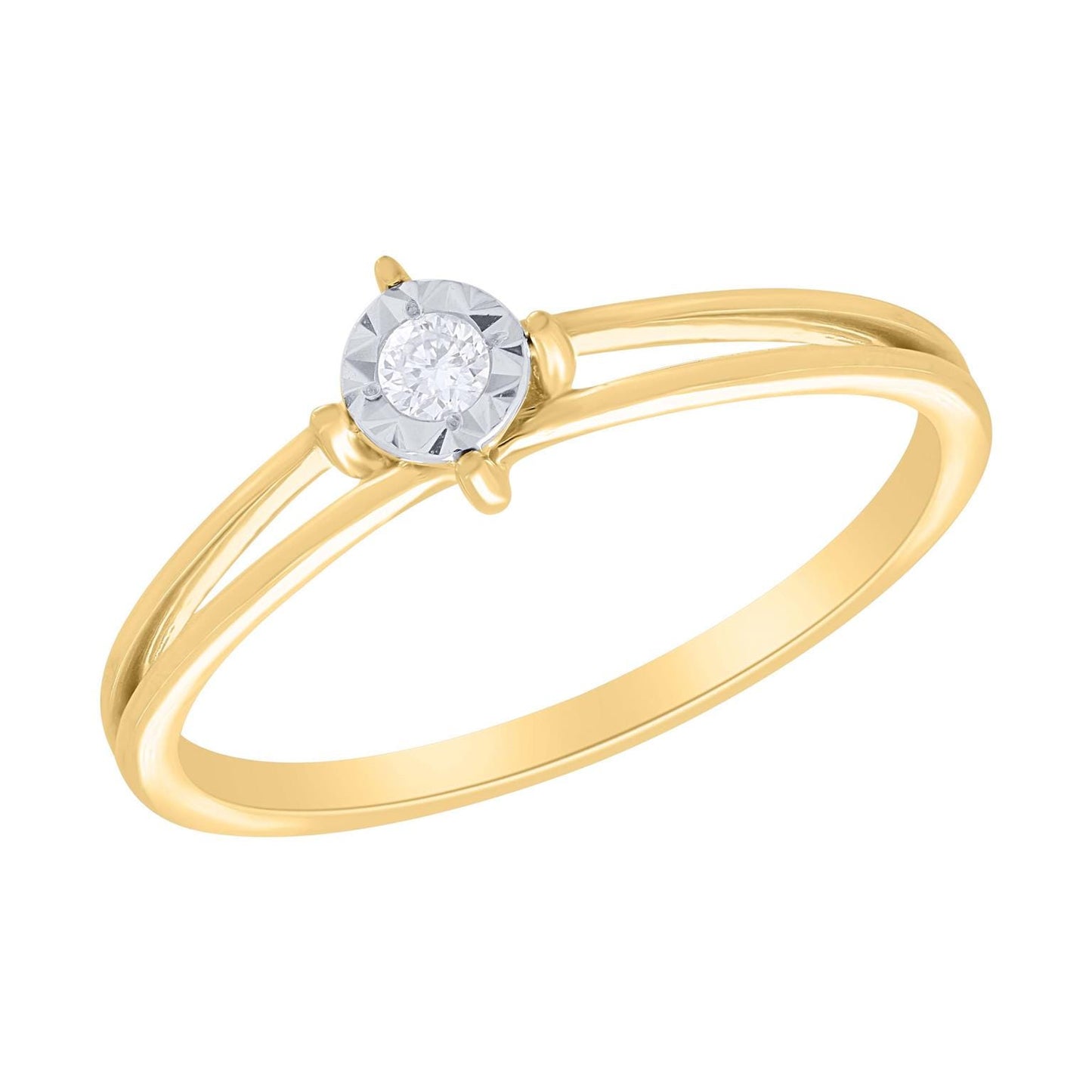 14K Split Shank Solitaire