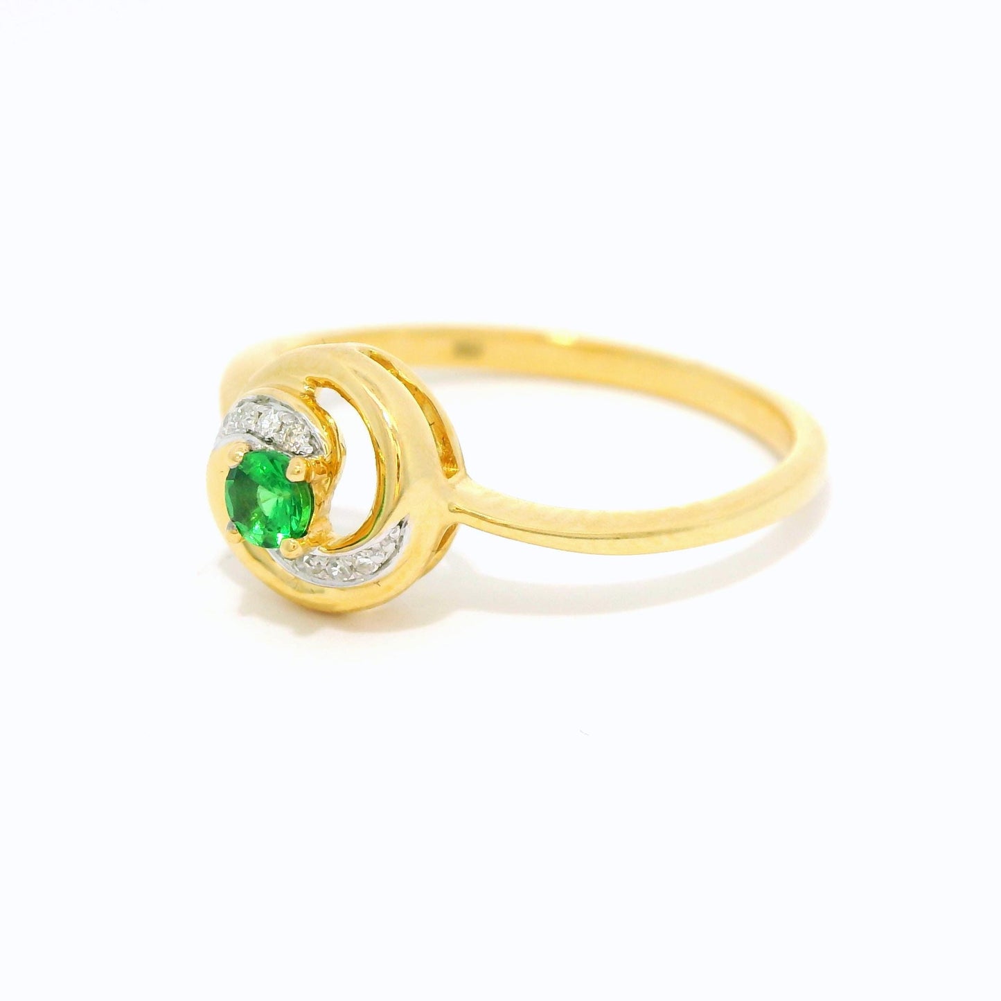 18K Precious Emerald Freeform Gemstone Ring
