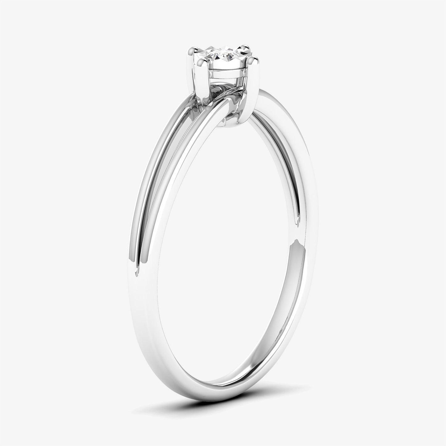 14K Split Shank Solitaire