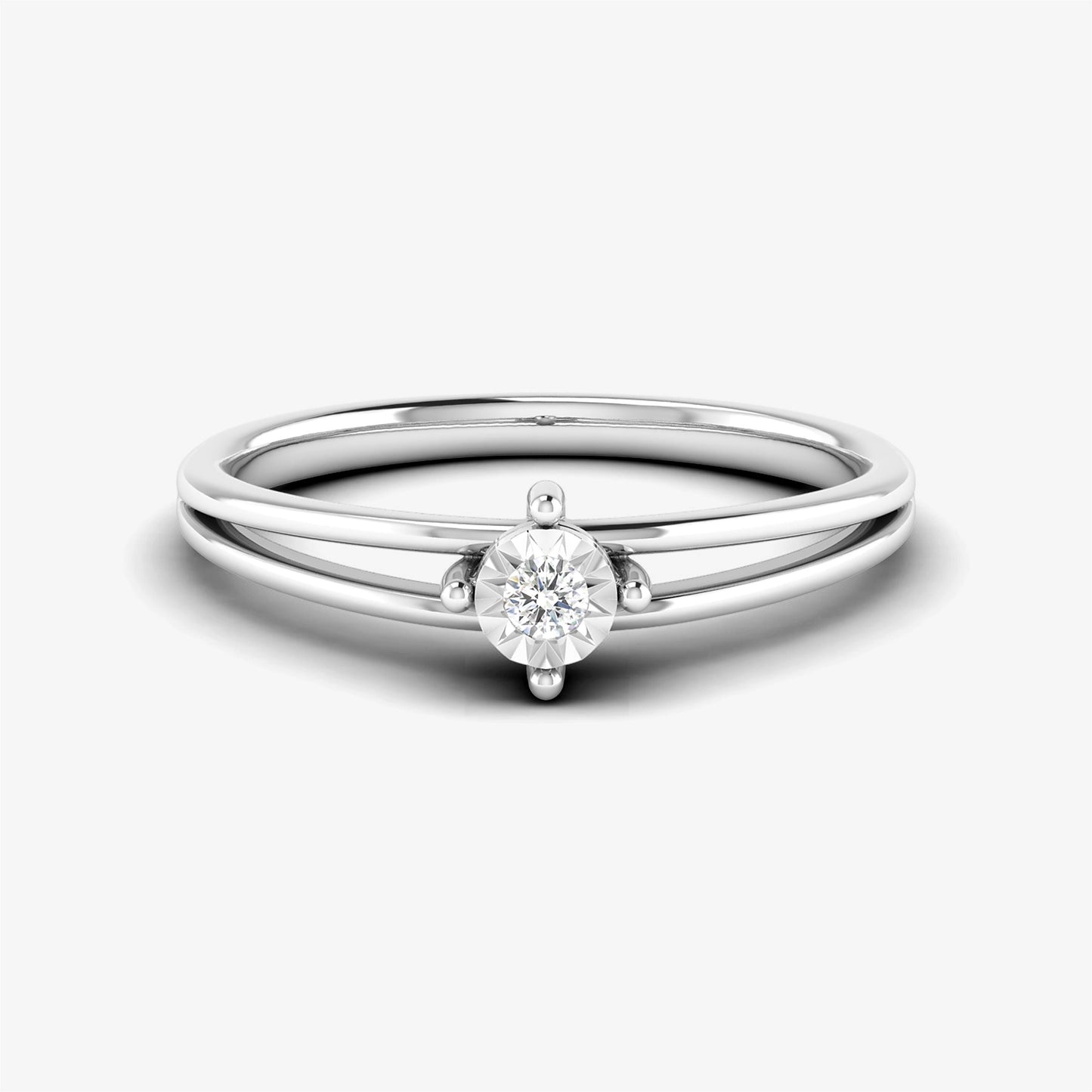 14K Split Shank Solitaire
