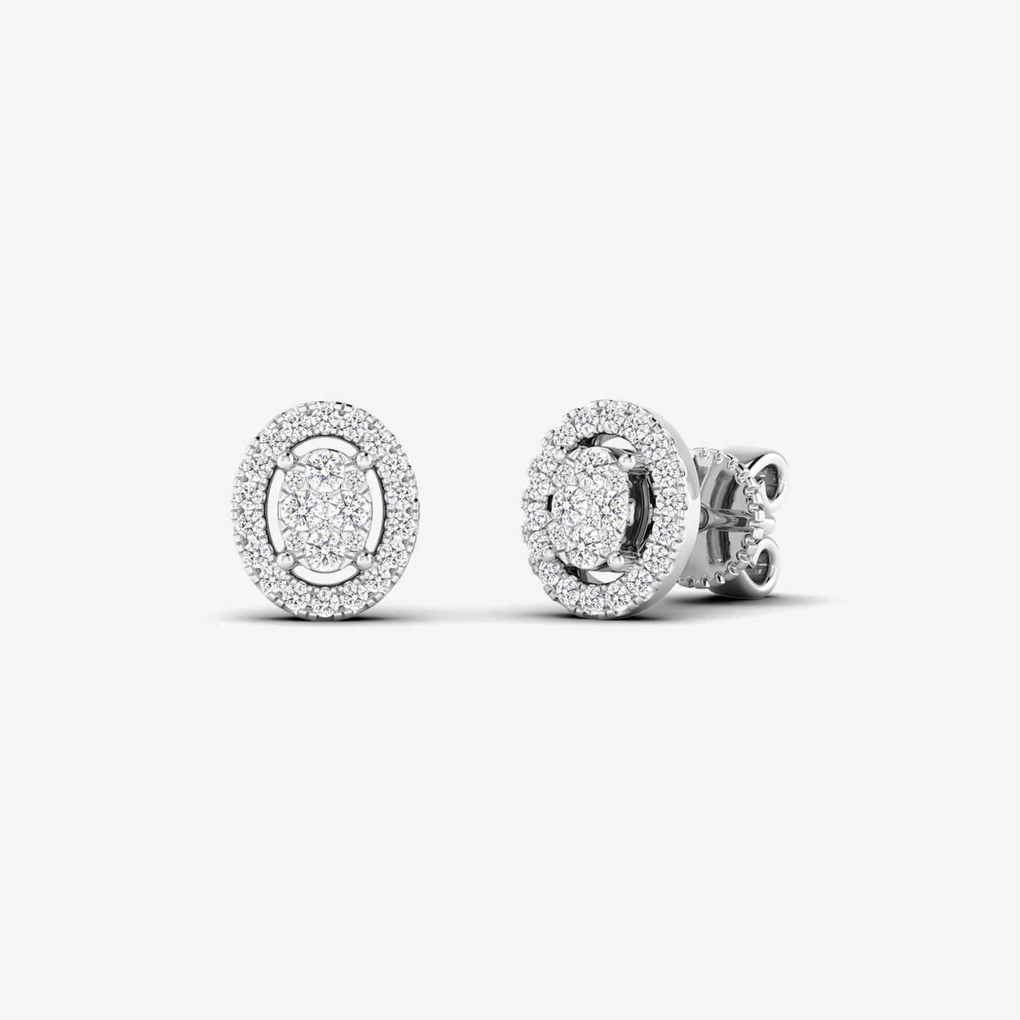 14K Oval Diamond Shape Illusion