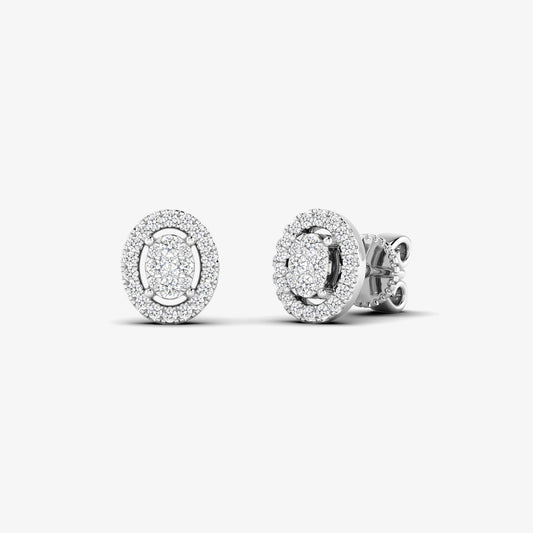 14K Oval Diamond Shape Illusion