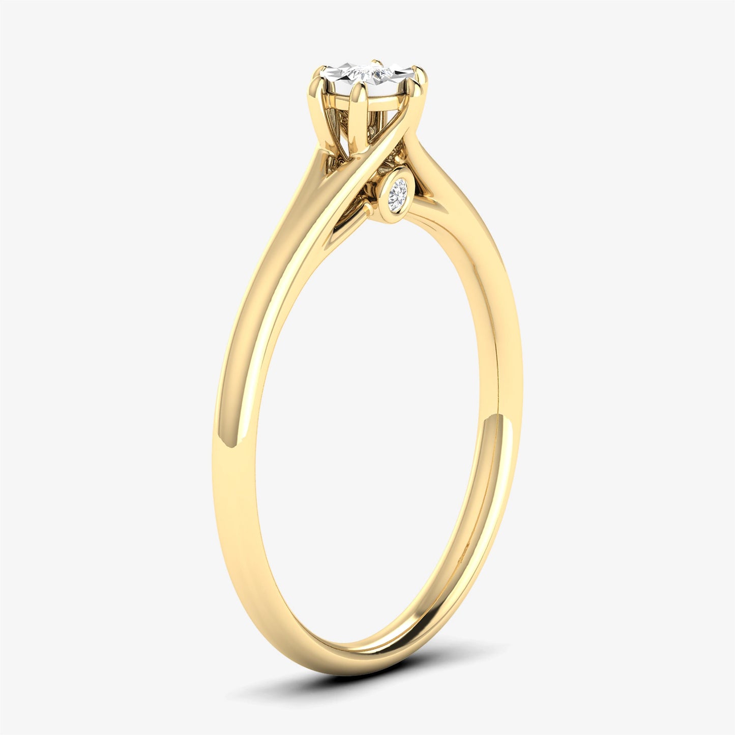 14K Three Diamond Gold Ring