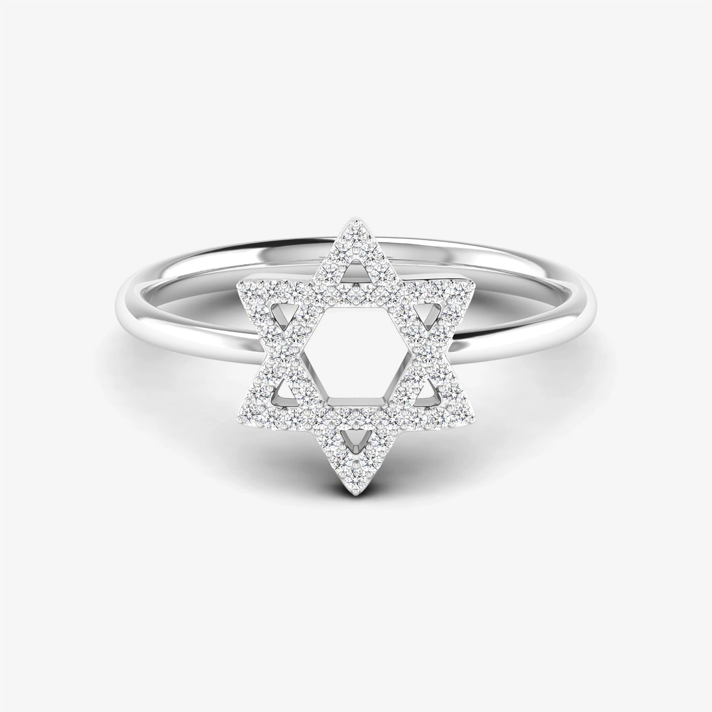 14K Star of David Diamond Ring