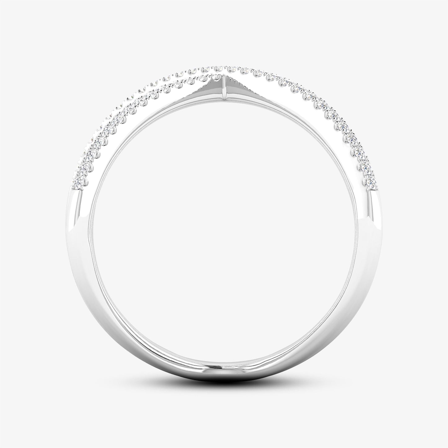 14K Layered Woven Tripe X Diamond Ring