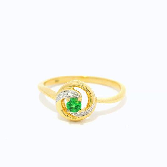 18K Precious Emerald Freeform Gemstone Ring