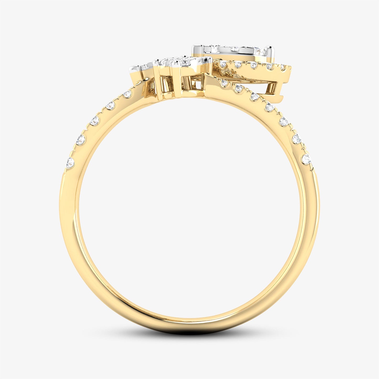 14K Tri Heart Ring