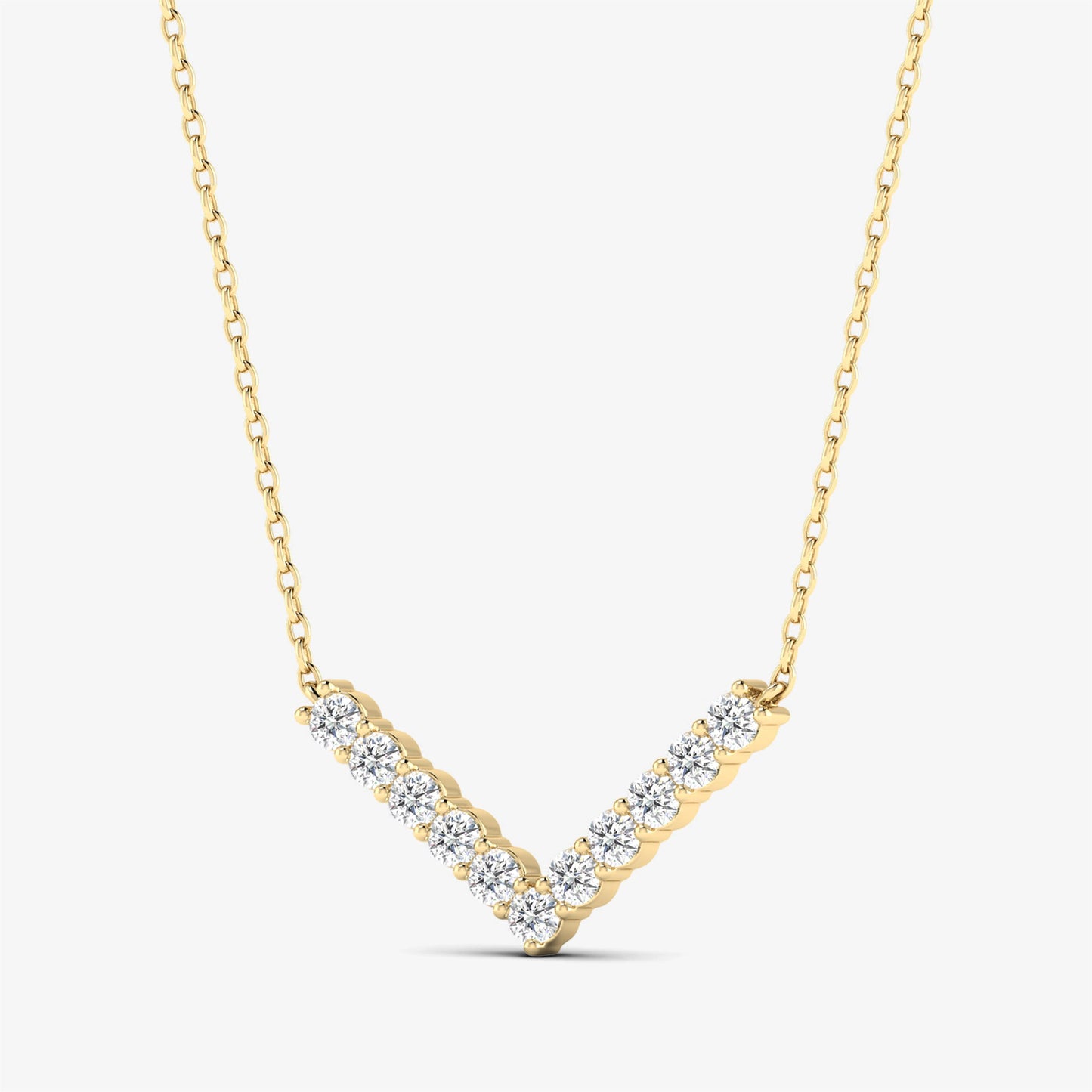 14K V Shape Necklace