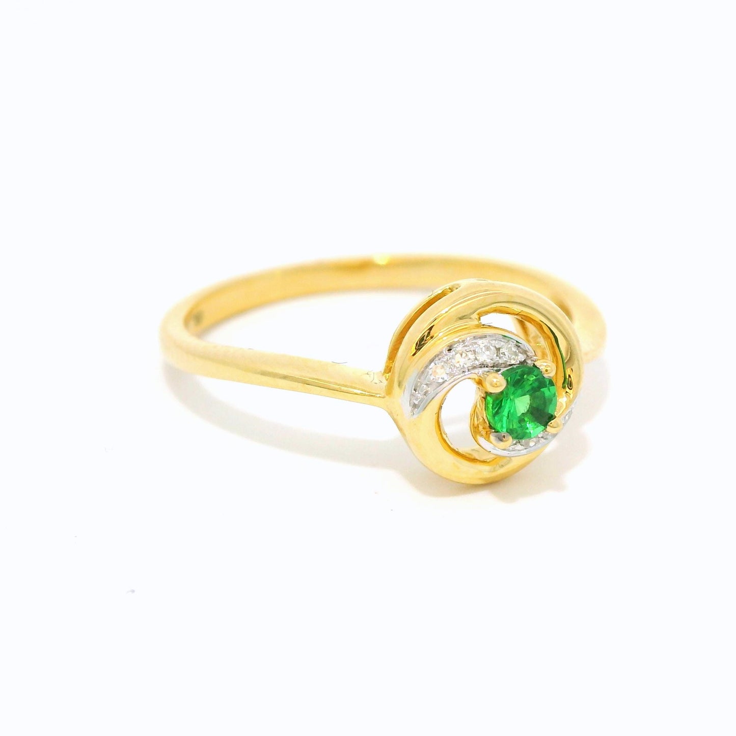 18K Precious Emerald Freeform Gemstone Ring