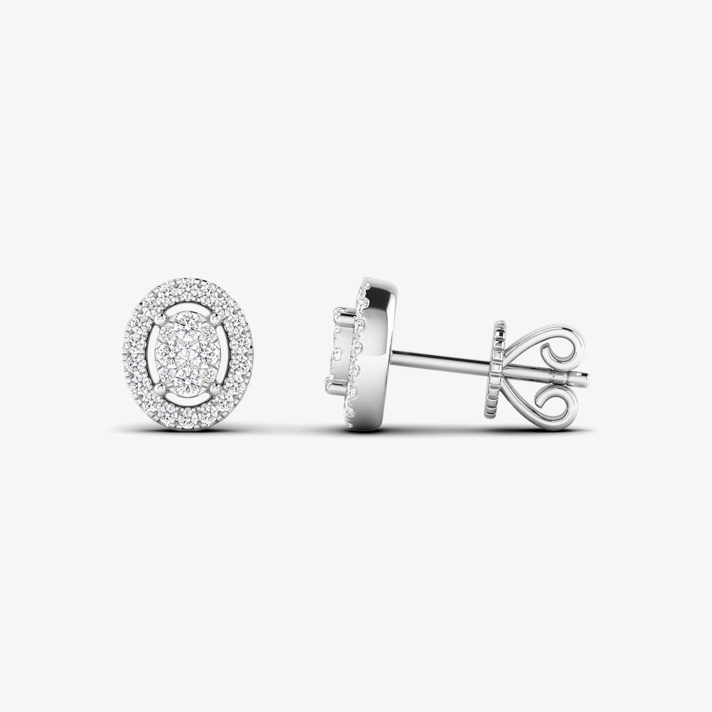 14K Oval Diamond Shape Illusion