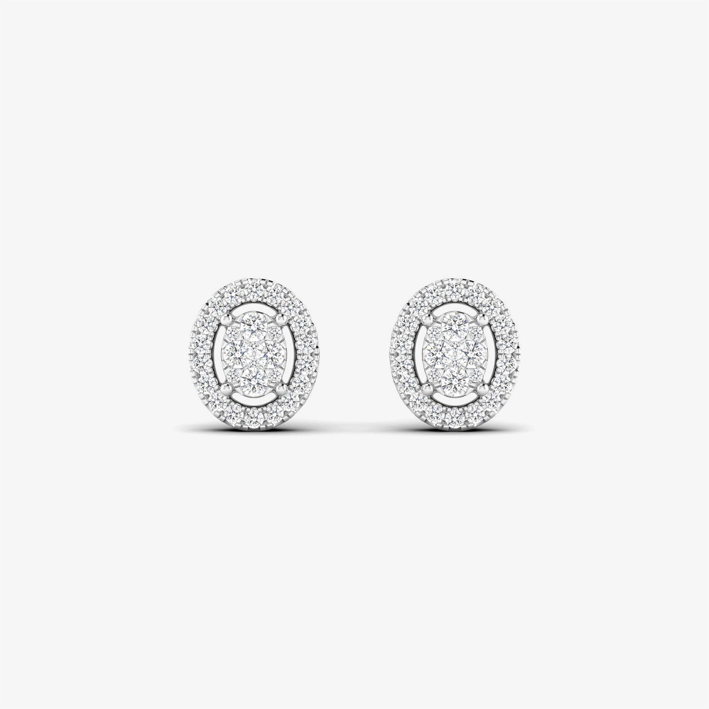 14K Oval Diamond Shape Illusion