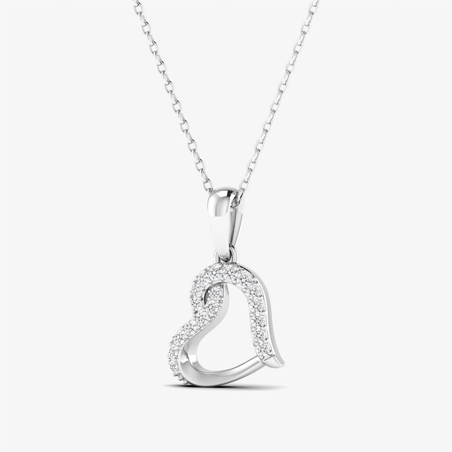 18K Infiniti Slant Heart