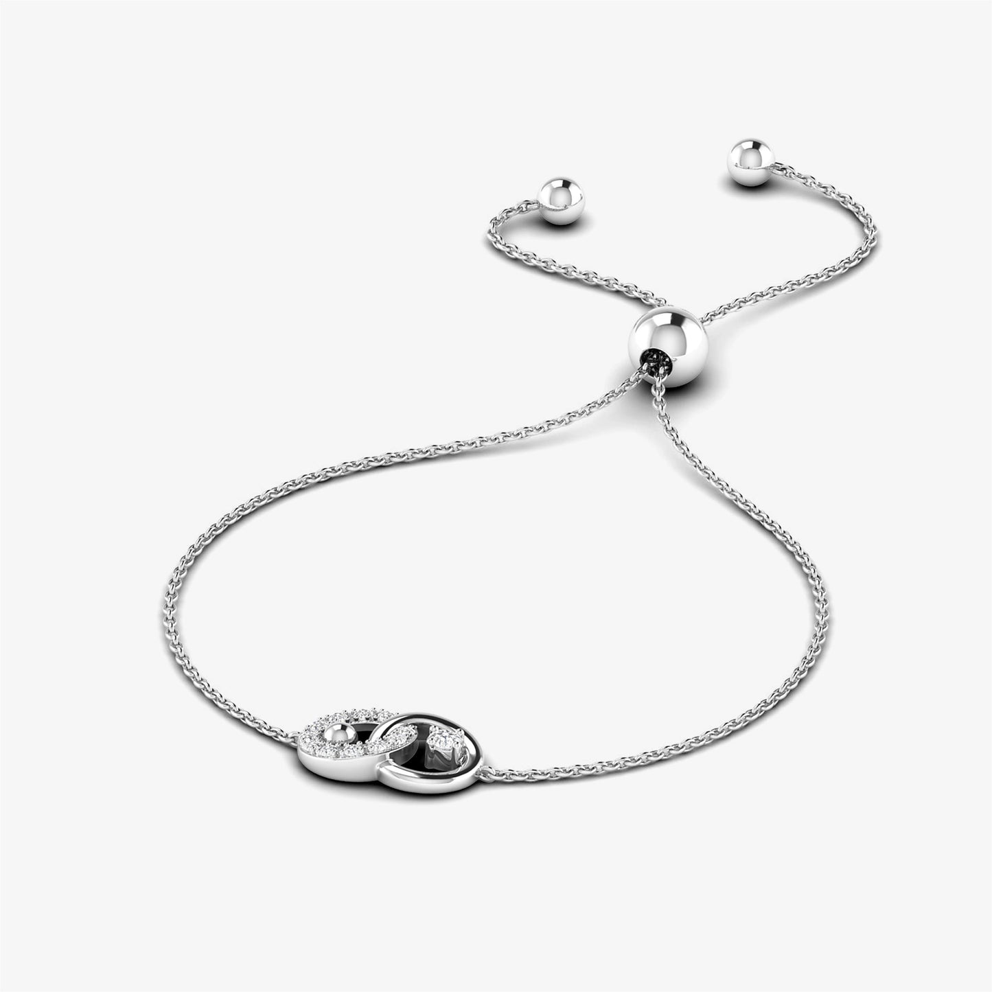 18K Interlocking Double Circle Bracelet