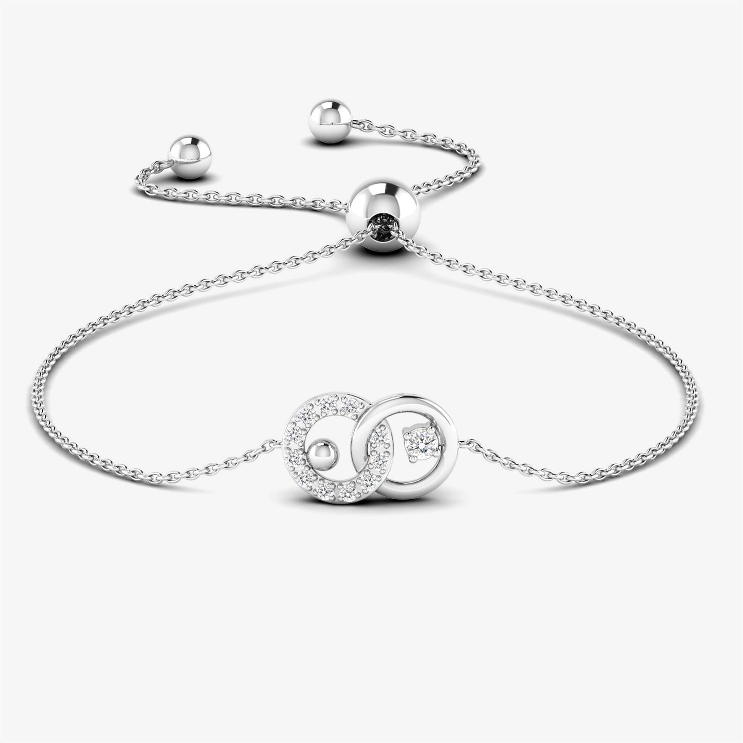18K Interlocking Double Circle Bracelet
