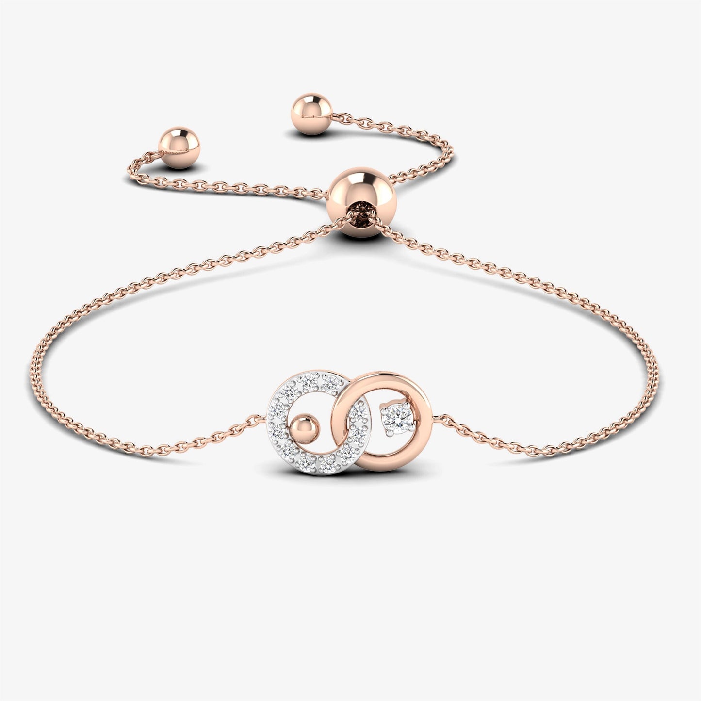 18K Interlocking Double Circle Bracelet