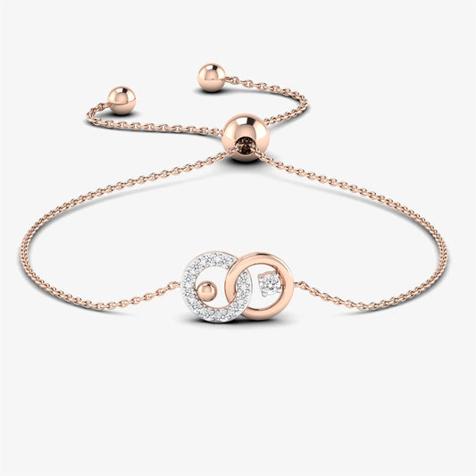 18K Interlocking Double Circle Bracelet