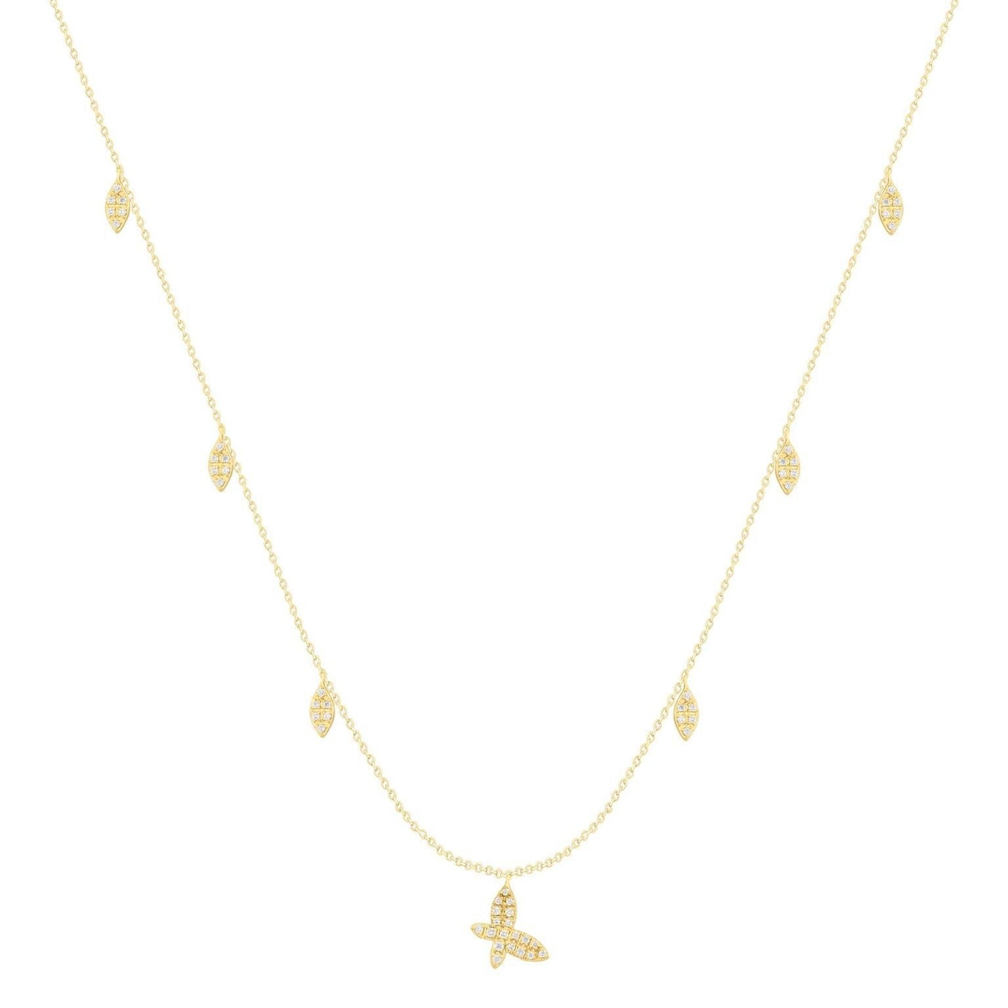 14K Tear Drop Butterfly