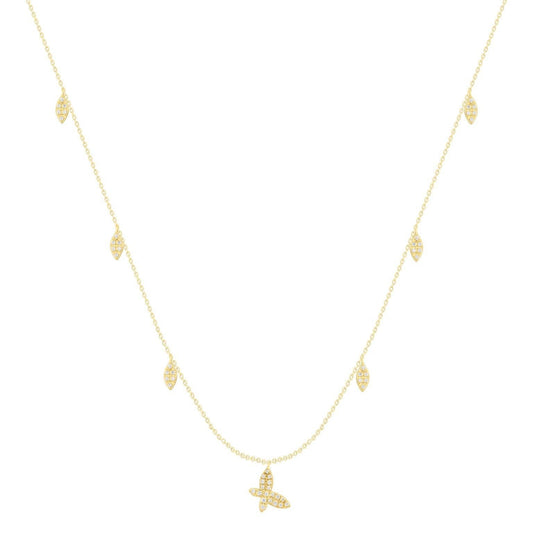 14K Tear Drop Butterfly