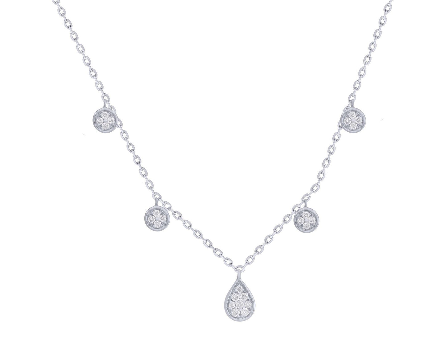 18K Tear Drop Charm Necklace
