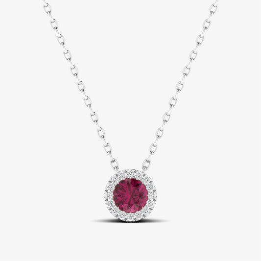 14K Precious Color Stone Bezel Pendant