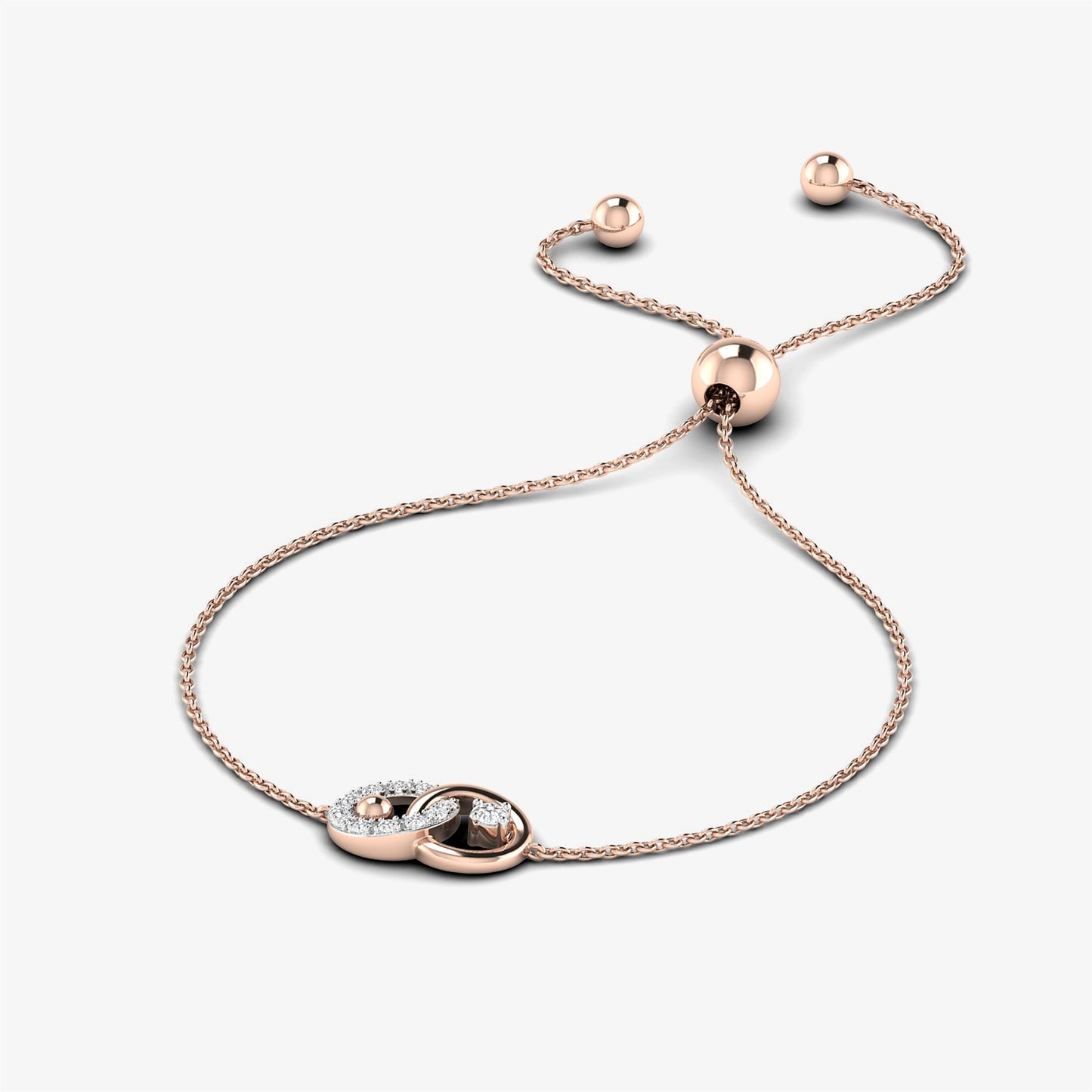 18K Interlocking Double Circle Bracelet