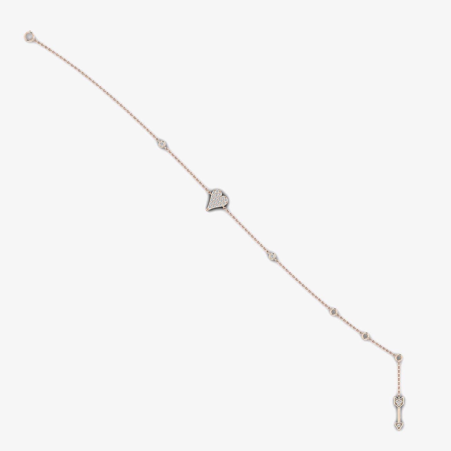 18K Heart Arrow Tail Adjustable Bracelet