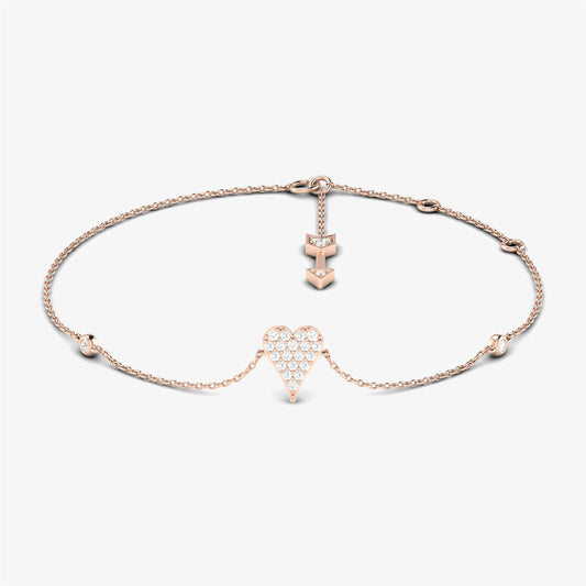 18K Heart Arrow Tail Adjustable Bracelet