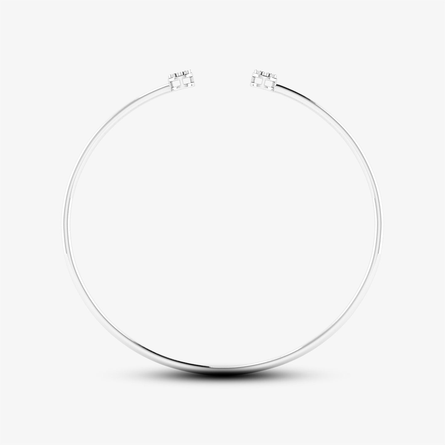 18K Open Cuff Diamond Bangle