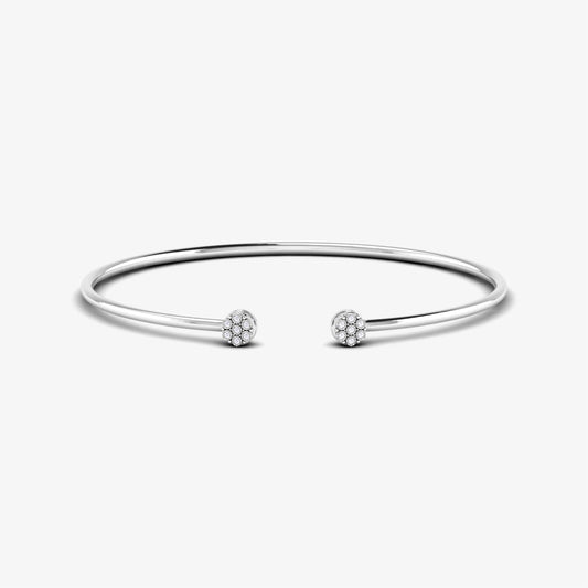 18K Open Cuff Diamond Bangle