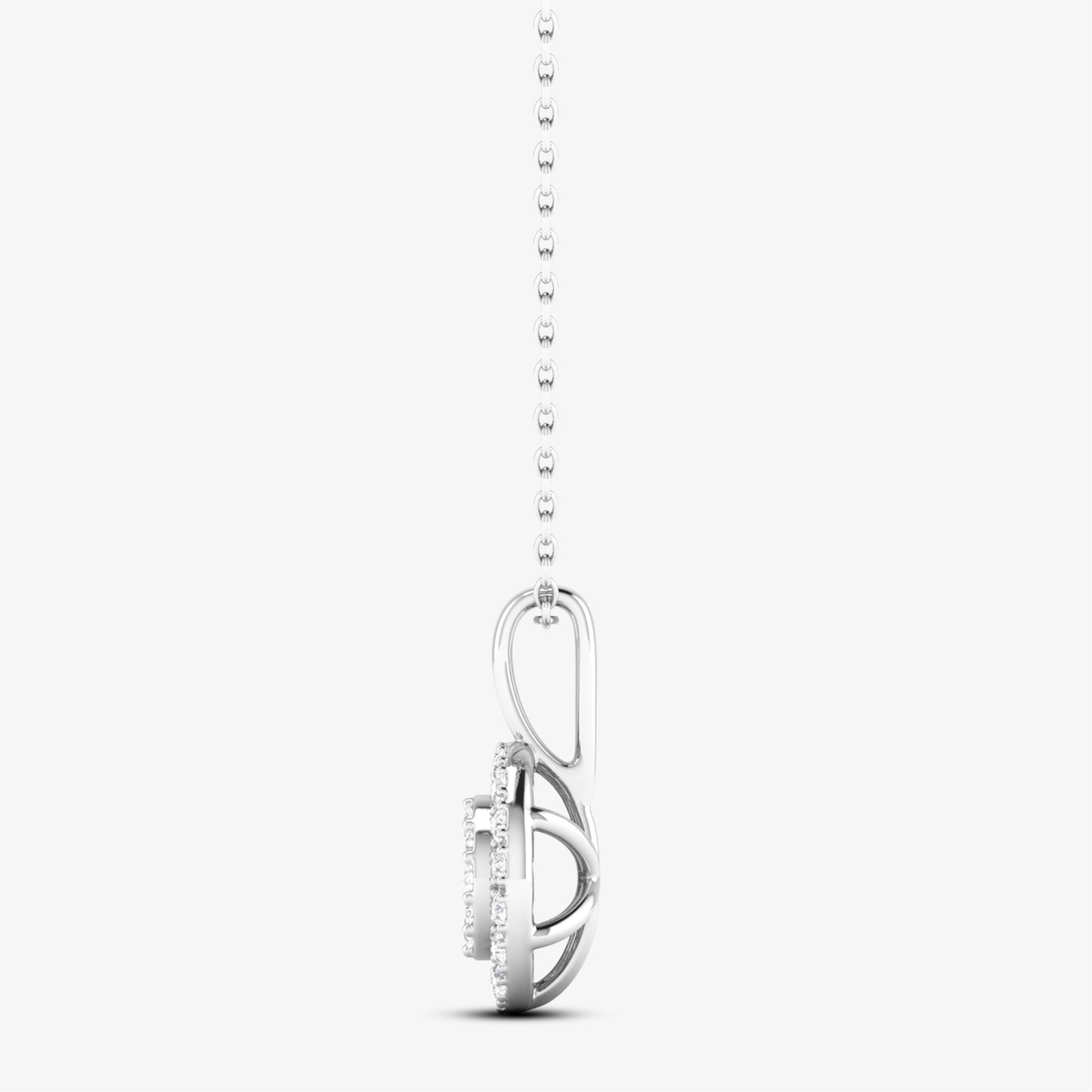 14K Round Elegant Diamond Pendant