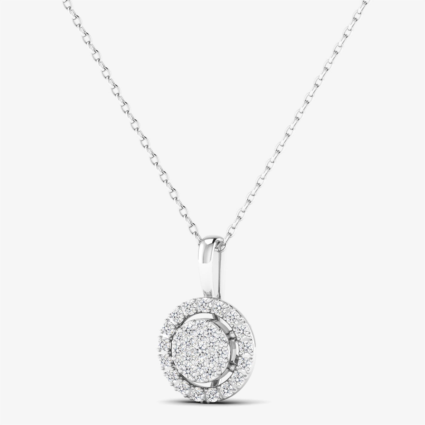 14K Round Elegant Diamond Pendant