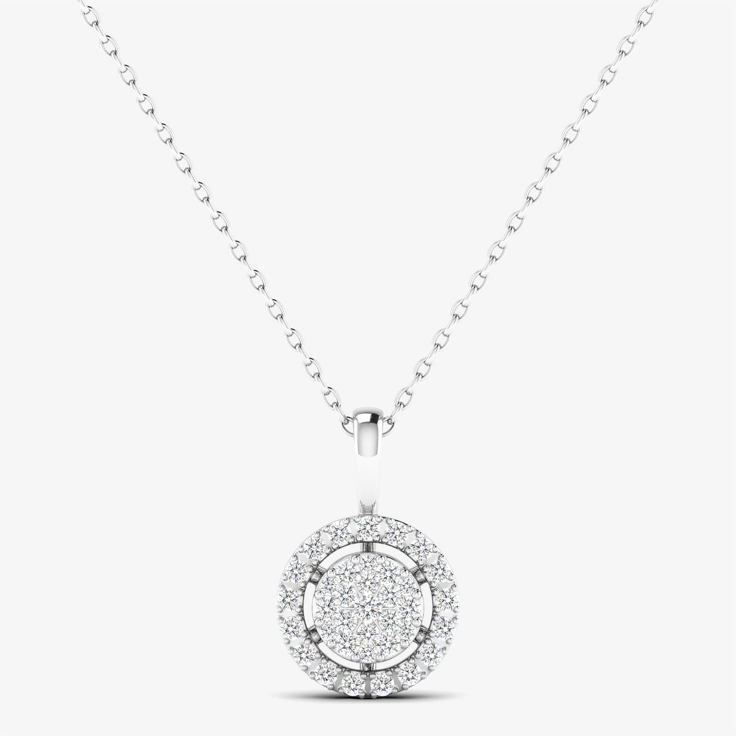 14K Round Elegant Diamond Pendant