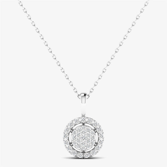 14K Round Elegant Diamond Pendant