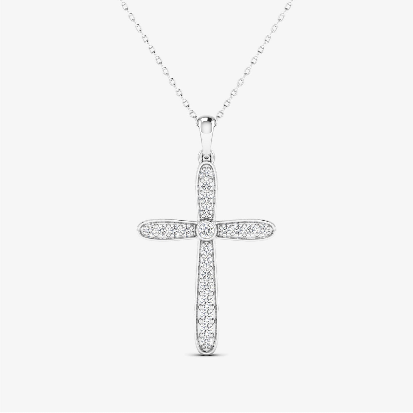 14K Solitaire Cross