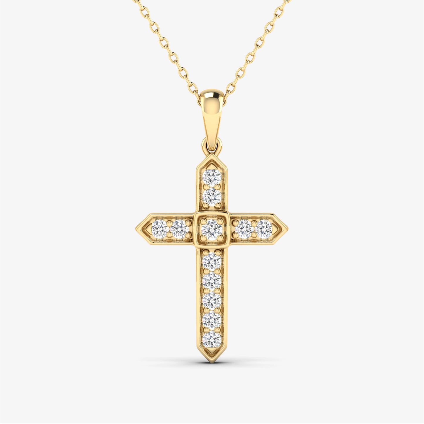 14K Unisex Cross Faith Pendant