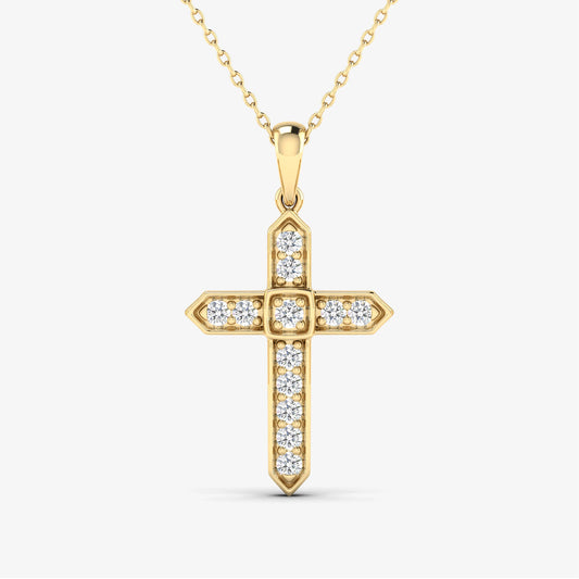 14K Unisex Cross Faith Pendant